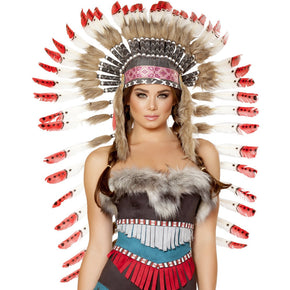 H4727 - Indian Headdress with Red Tips